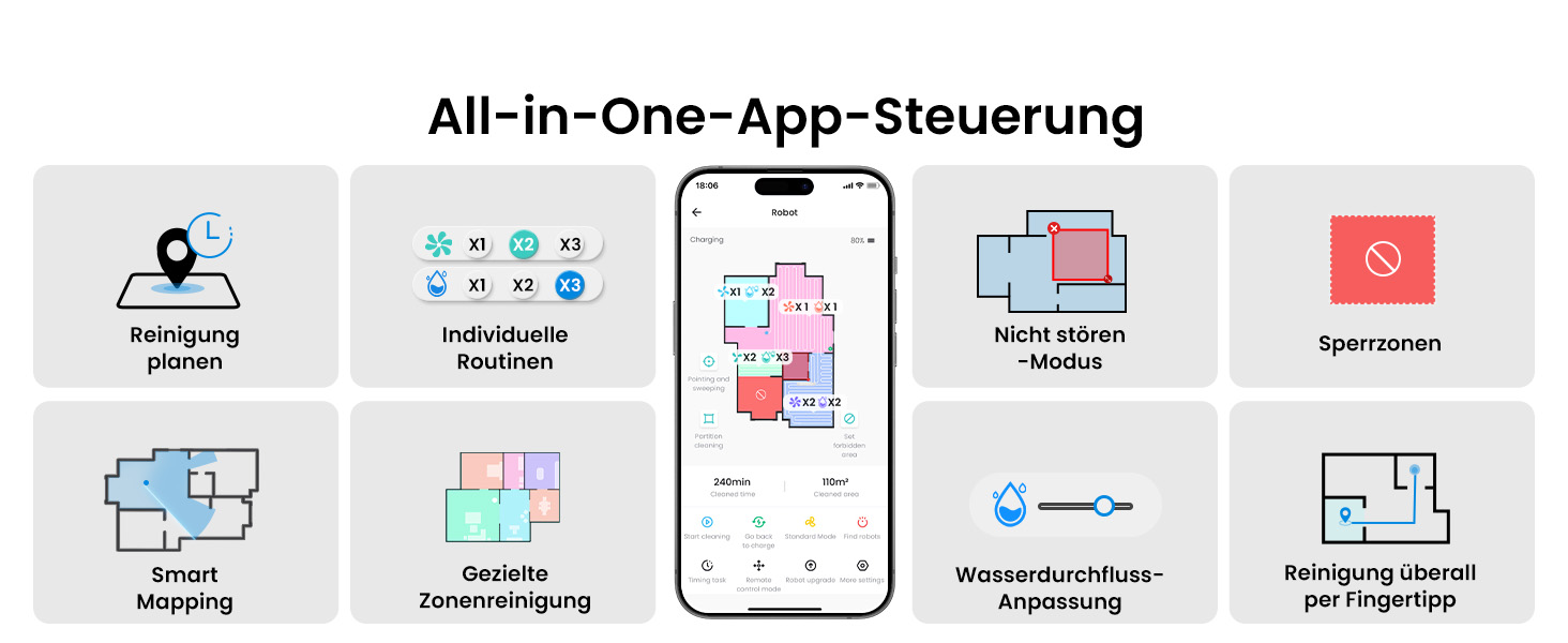Робот-пилосос LEFANT M330 Pro з функцією миття підлоги, 3-в-1, 5000Pa, лазерна навігація, уникнення перешкод PSD, керування через додаток та голосовий помічник (M2S Pro)