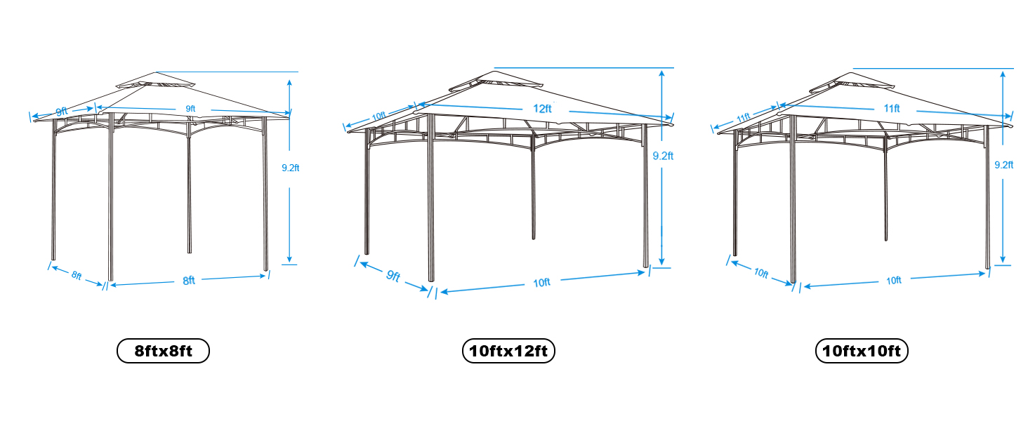 Павільйон садовий ABCCANOPY 2.5x2.5м водонепроникний, сірий (3.35x3.35м) для вечірок та захисту від сонця і дощу