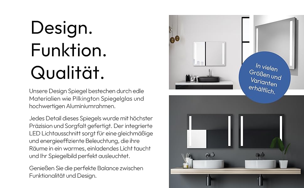 Дзеркало для ванної кімнати Talos Light LED 80x60 см з підсвічуванням, нейтральним білим світлом та алюмінієвою рамою