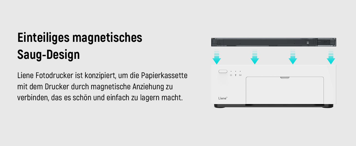 Портативний фотодрук для смартфонів Liene (10x15 см) + 2 пачки фотопаперу (20+80 листів), WiFi, сумісний з iPhone/Android/PC, 300 DPI, кольорова сублімація, білий