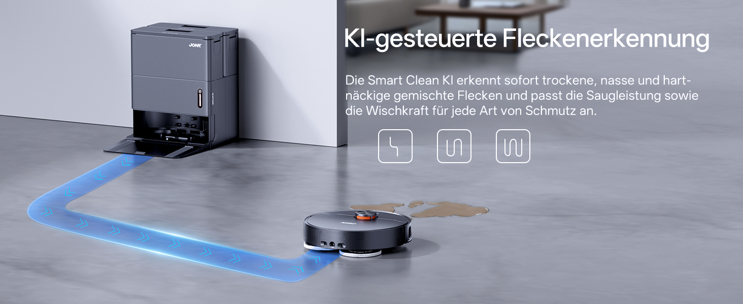 Робот-пилосос JONR X1 Max з функцією миття, 20000 Па, перешкоди 30 мм, миття гарячою водою 75°C, швидке сушіння гарячим повітрям 45°C, уникнення перешкод за допомогою ШІ та 360° навігація
