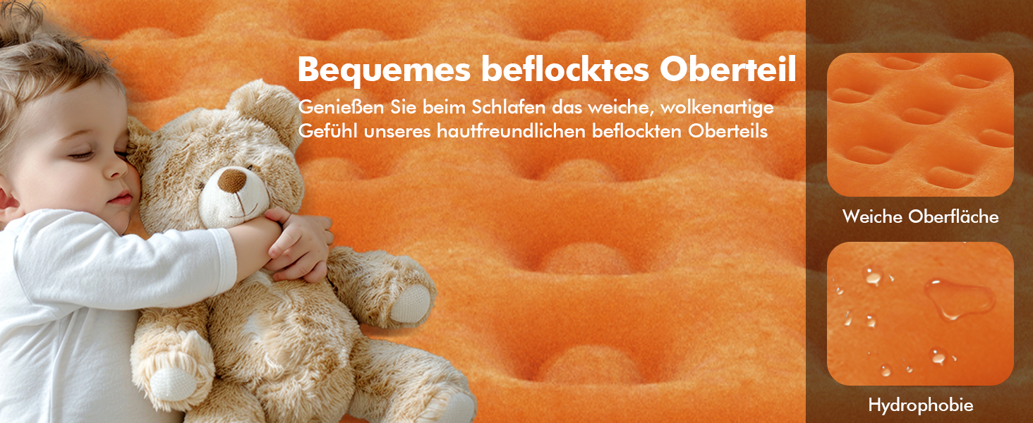 Надувне ліжко Luxchoice з електричним насосом для 2 осіб (205x155x38 см) - Dark Orange