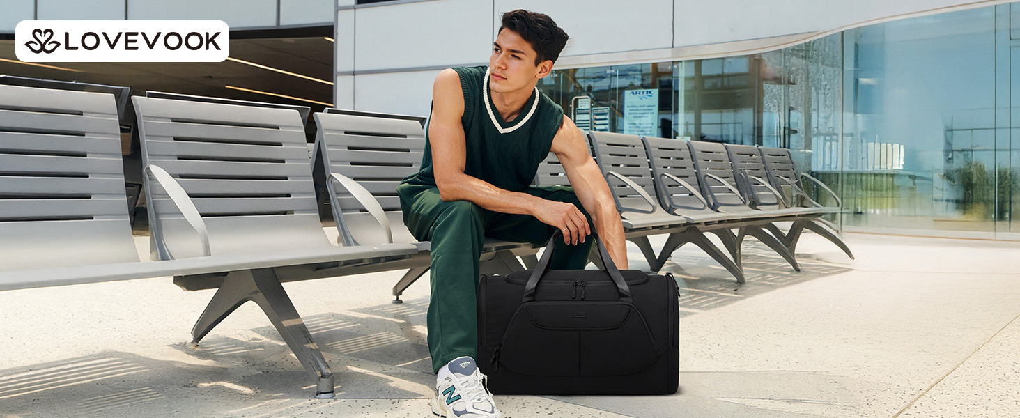 Спортивна сумка LOVEVOOK для жінок, 30л: туристична, для басейну, сауни, гімнастики, подорожей, з відділенням для взуття та мокрих речей, водонепроникна, 45x24x28см