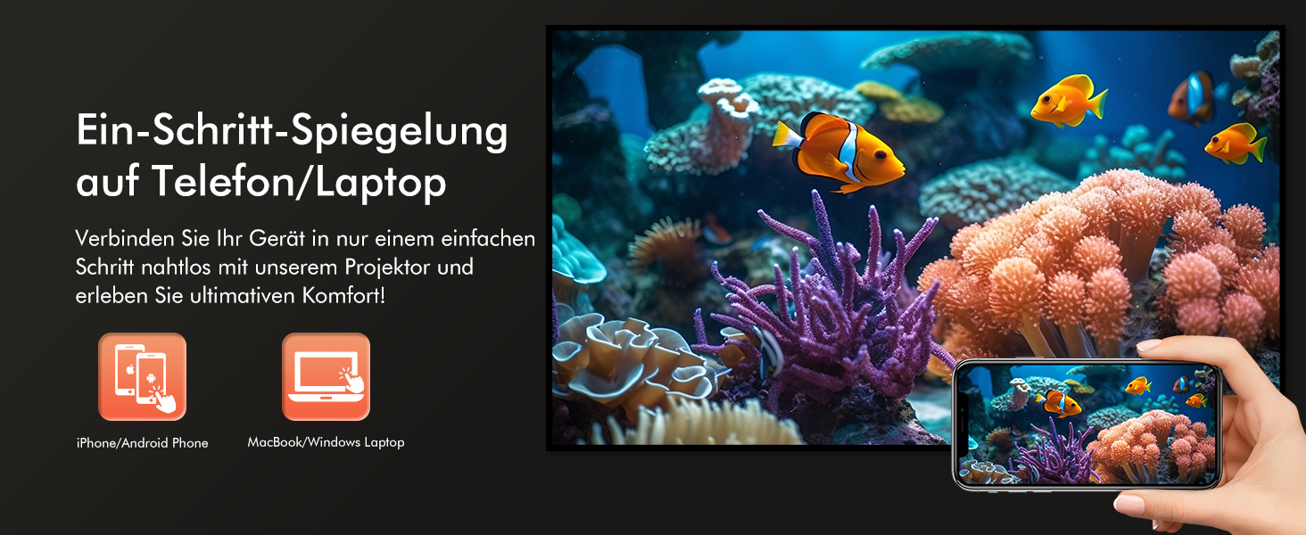 Проектор Beamer 12000 Lumens 1080P Full HD з 5G WiFi, Bluetooth та підтримкою 4K для Fire Stick, PS5, Smartphone (HDMI)