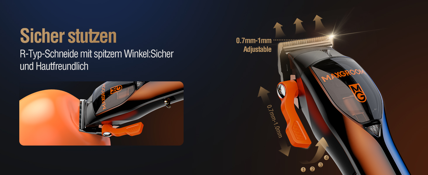 Машинка для стрижки волосся MAXGROOM Profi Set 9000 об/хв з керамічними лезами, чорна. Акумуляторна, з LED-дисплеєм, для стрижки та моделювання