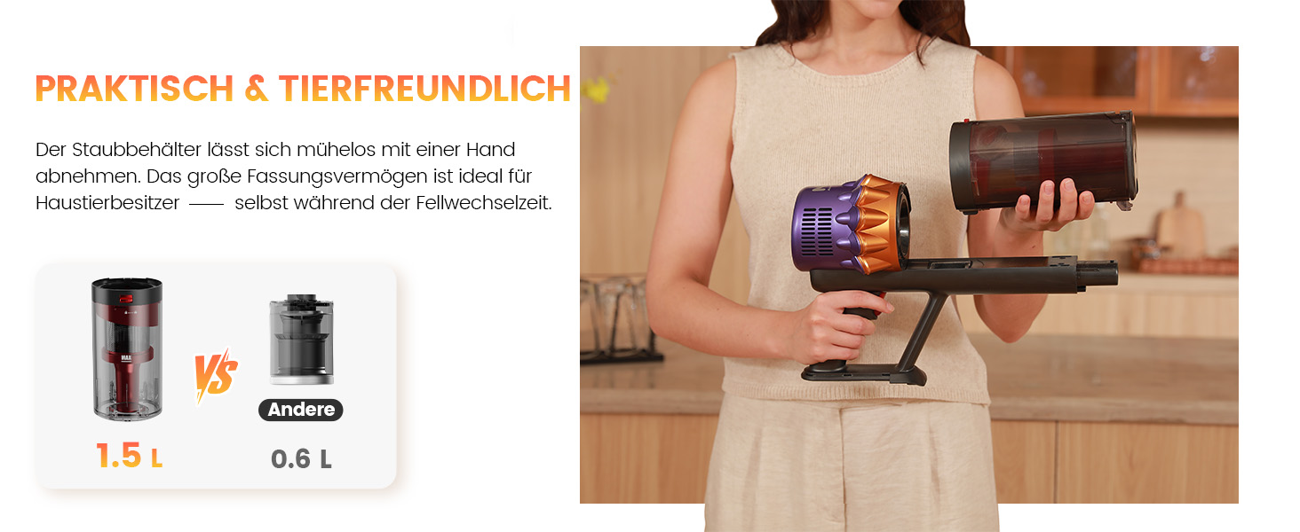 Акумуляторний пилосос AlloyMove A05: 50000Pa, 550W, 80 хвилин, LED дисплей, антизаплутувальна щітка, 7-ступенева фільтрація, для тварин, твердих поверхонь та килимів