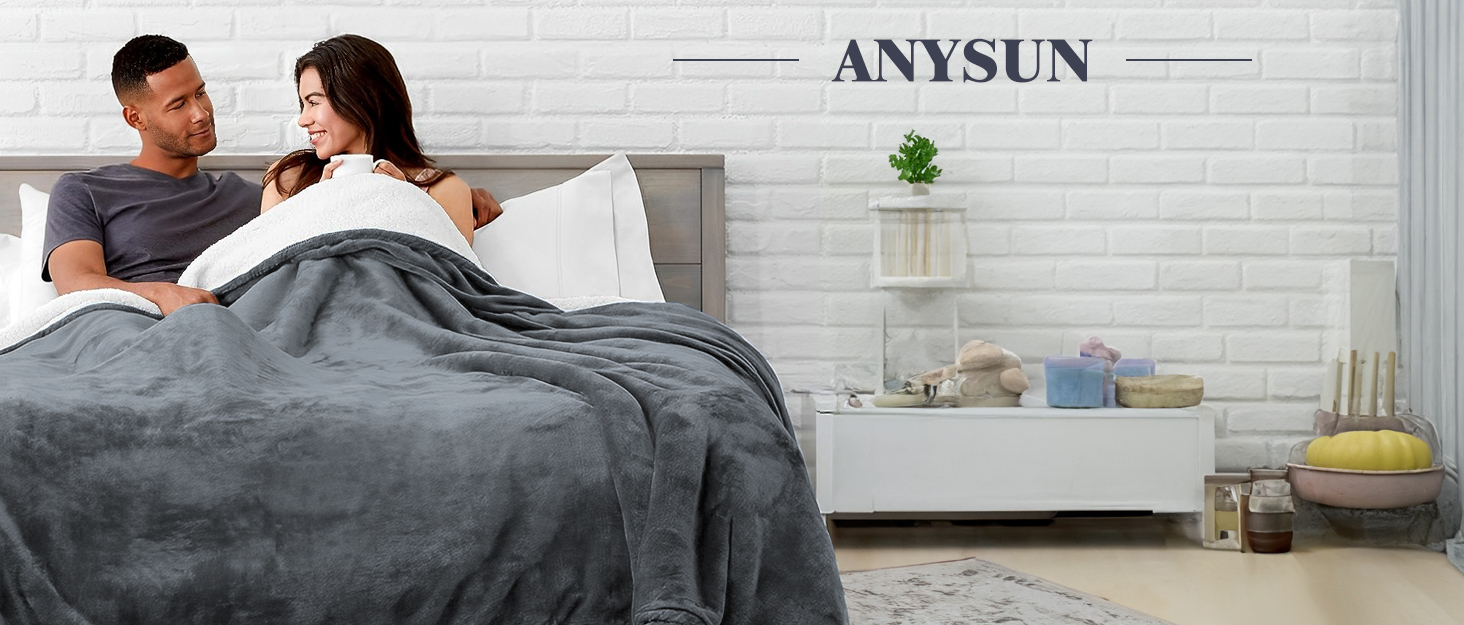 Електрична грілка-ковдра anysun 200x180 см з таймером від 1 до 10 годин
