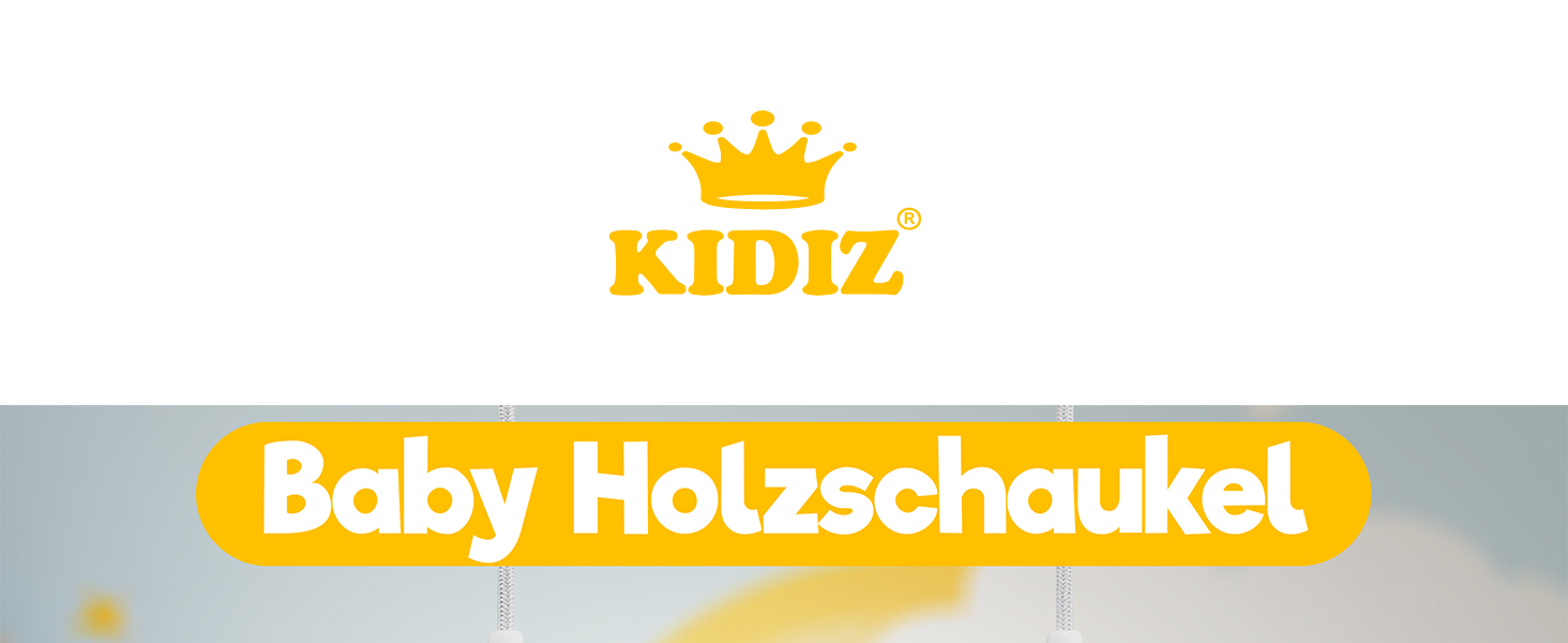 Дитячий гойдалка-колиска KIDIZ® для немовлят від 6 місяців та малюків до 3+ років. Дерев'яна гойдалка з регульованою висотою та м'якою подушкою. Для дому та вулиці, антрацит.