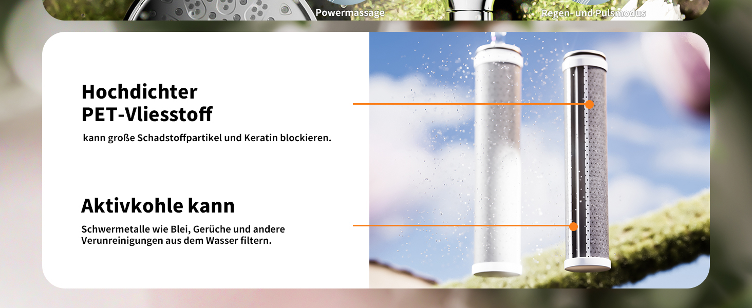 Фільтр для душу Cobbe зі шлангом, ручна лійка з 3 вугільними фільтрами, душова лійка з 6 режимами, високонапірний економний душ з фільтром від накипу для жорсткої води, видаляє 99% хлору, хром