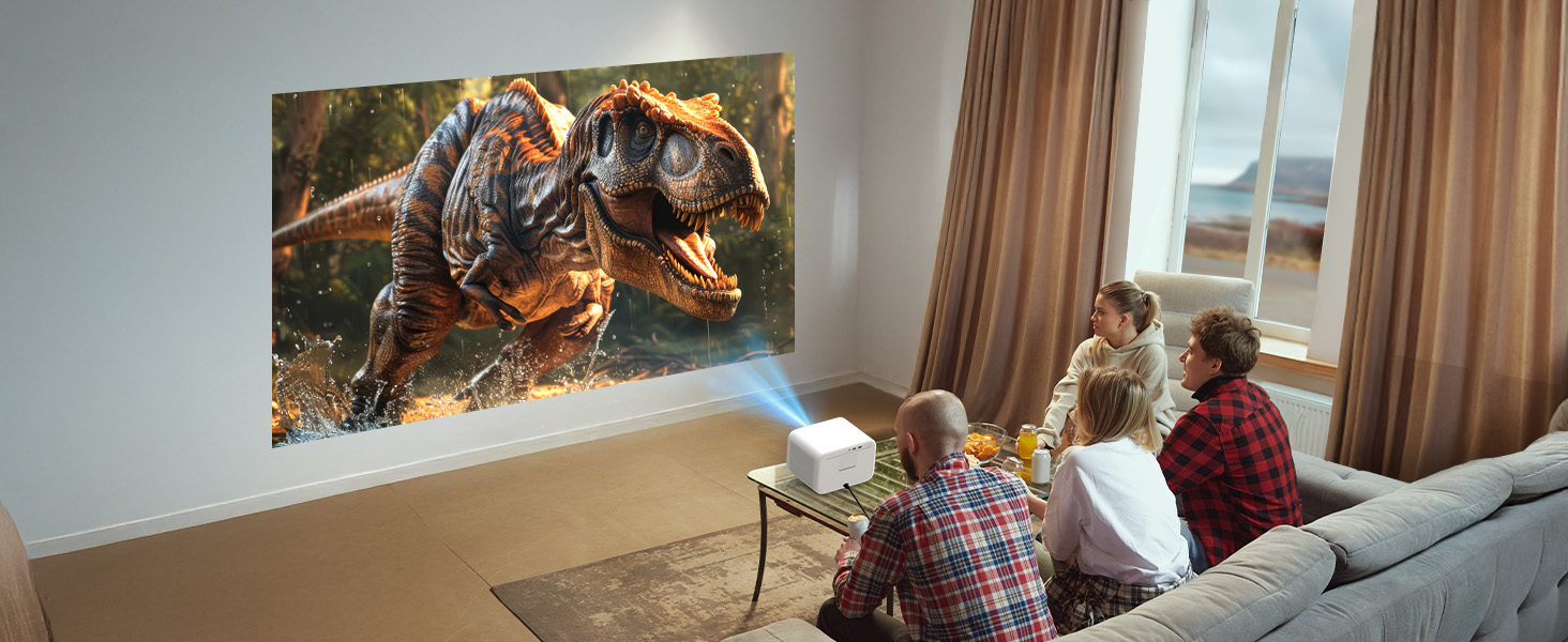 Відеопроектор Yaber L2s з нативним 1080P, автофокусом та WiFi 6/Bluetooth 5.1 для дому та мобільного перегляду