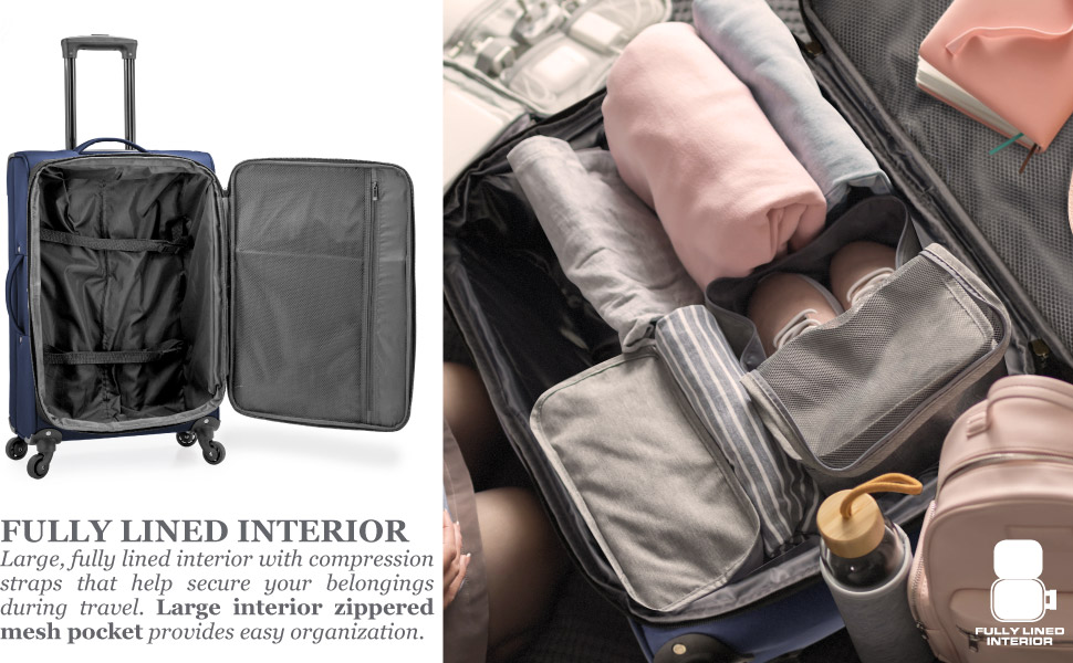 Чемодан U.S. Traveler Anzio Softside Розширюваний Spinner, 22 дюйми, блакитно-зелений