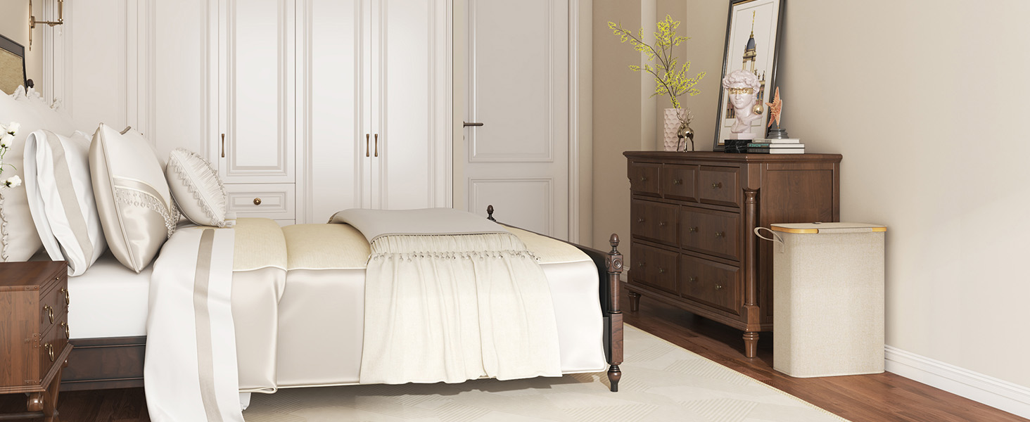 Кошик для білизни Lifewit 50L з кришкою, бамбуковий, з ручкою, для квартири, гуртожитку, кемпінгу, бежевий