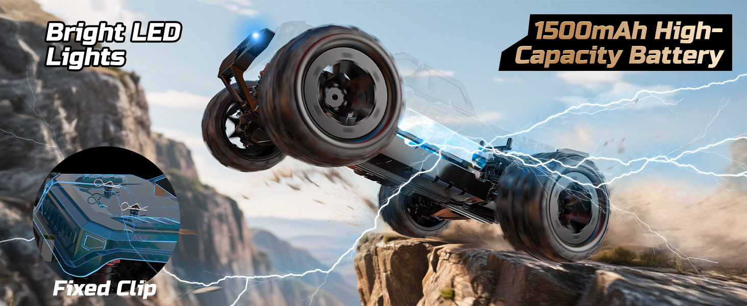 Радіокерований позашляховик DEERC 9309E 1:16 4WD 40 км/год, електричний монстр-трак для дорослих та дітей, водонепроникний, з 2 акумуляторами