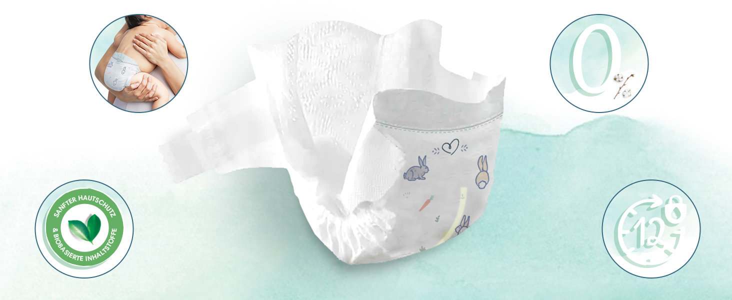 Підгузки Pampers Harmonie розмір 2 (4-8 кг), гіпоалергічні з рослинними компонентами, 240 шт.