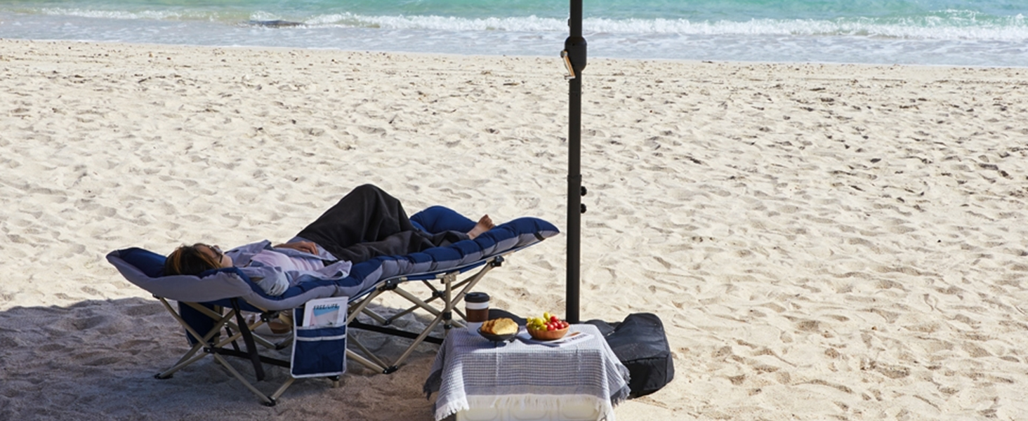 Розкладне кемпінгове ліжко Yaheetech з матрацом та сумкою для транспортування, 191 x 67 см, до 150 кг, сірий матрац та чорний каркас