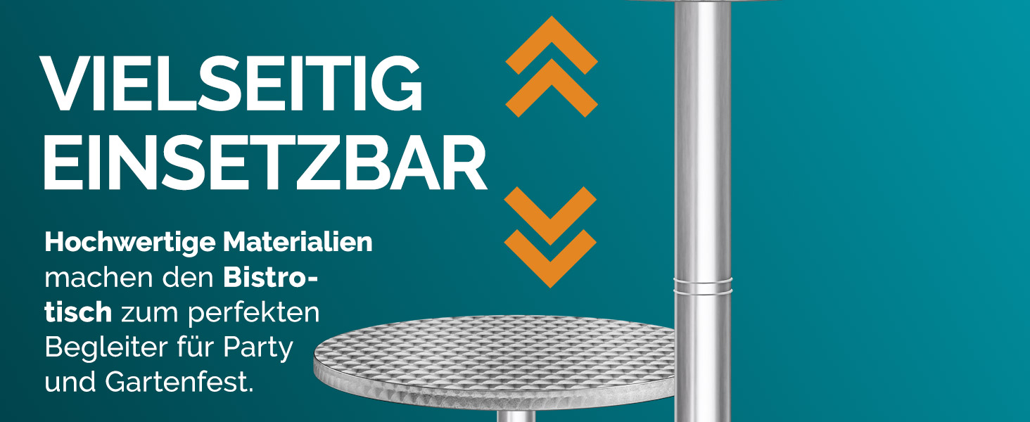Столик Casaria® 2in1: регульована висота, складний, Ø 60 см, алюміній, для вулиці та дому