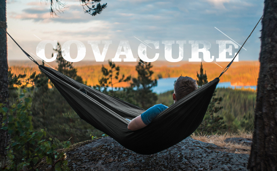 Відкритий гамак COVACURE з москітною сіткою, 350 кг, 2 особи, 290x140см, ультралегкий, чорний