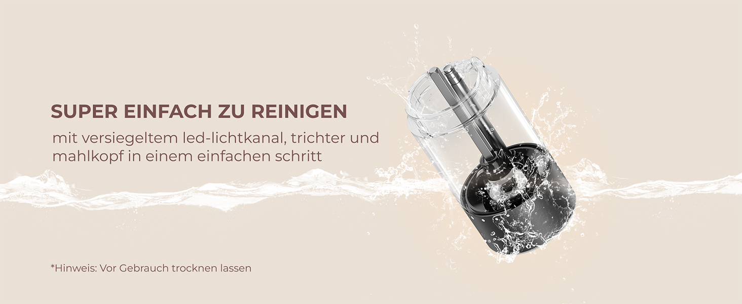 Електричні млини для солі та перцю Sangcon, 2 швидкості, акумуляторні, 6 ступенів помолу, автоматичний набір з базою, для однієї руки (сірий)