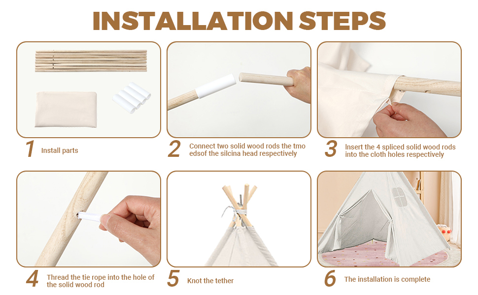 Дитячий намет-типі для гри, намет-типі для дітей з вікном, індіанський намет-типі для дому та вулиці, ігровий будиночок