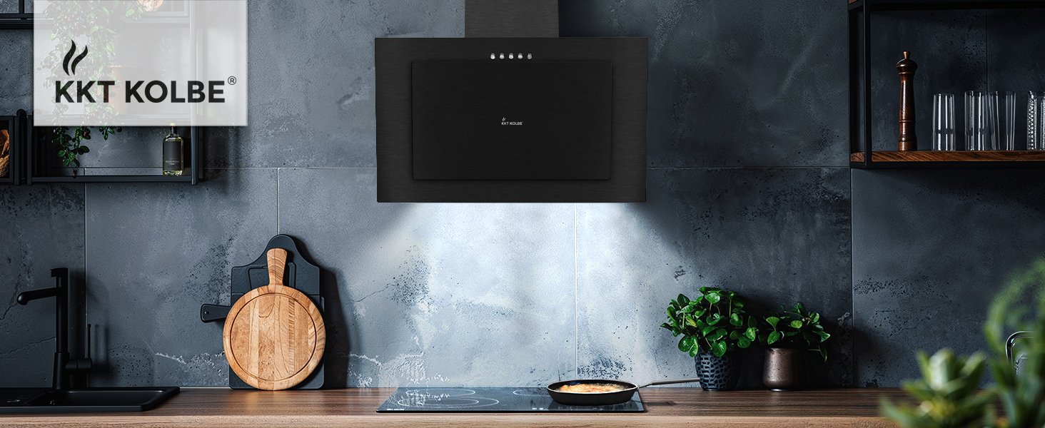 Витяжка кухонна KKT KOLBE VTH6004S 60 см, чорна сталь, LED-підсвітка, режим рециркуляції та відводу, клас A+++