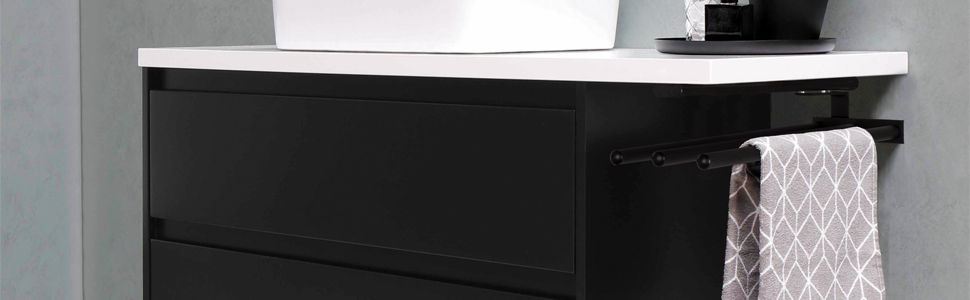 Тримач для рушників SOTECH TED з алюмінію, чорний матовий, 2-х секційний, телескопічний, 325-487 мм