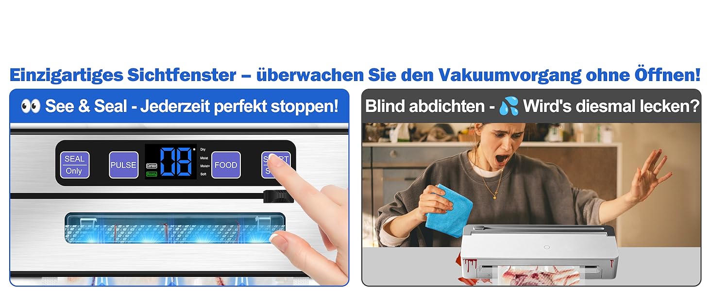 Вакууматор для продуктів 7 в 1 з подвійним швом, професійний вакуумний пакувальник з цифровим таймером, вбудованим різаком та 50 пакетами, сріблясто-чорний