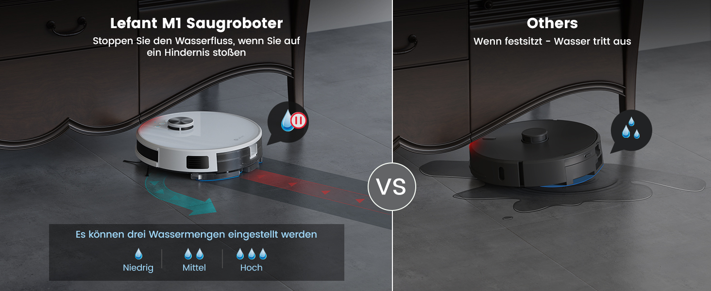 Робот-пилосос LEFANT M1W з функцією миття, багатоступеневе мапування, зони заборони, потужність 5500Pa, 150 хв роботи, ідеальний для шерсті тварин та твердих підлог, керування через додаток/Alexa