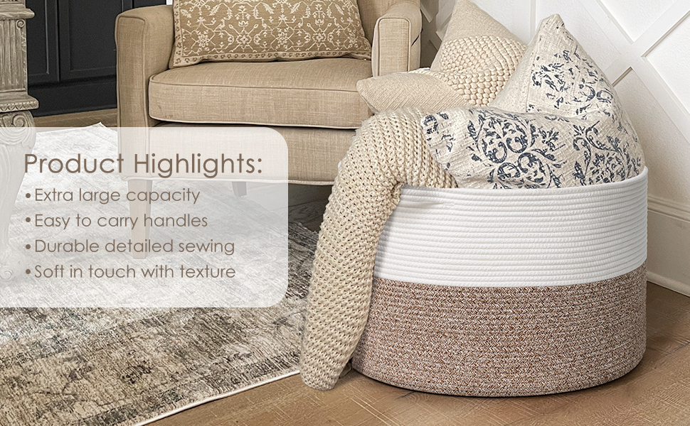 Корзина для зберігання TIMEYARD, корзина для дитячої кімнати, велика корзина для білизни, корзина для ялинки, корзина для ковдр та іграшок, плетена корзина, 55x35 см, оливковий колір