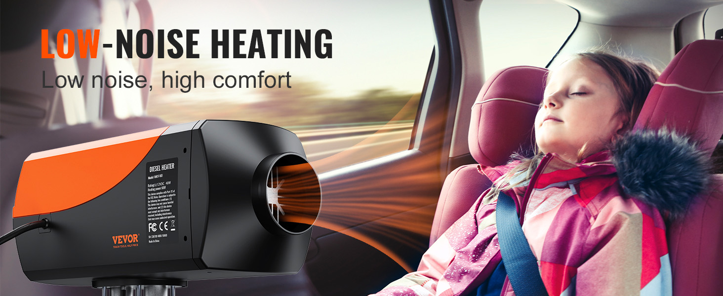 Дизельний повітряний опалювач VEVOR 12/24V 2kW з LCD-дисплеєм та пультом керування для авто, фургонів, автобусів