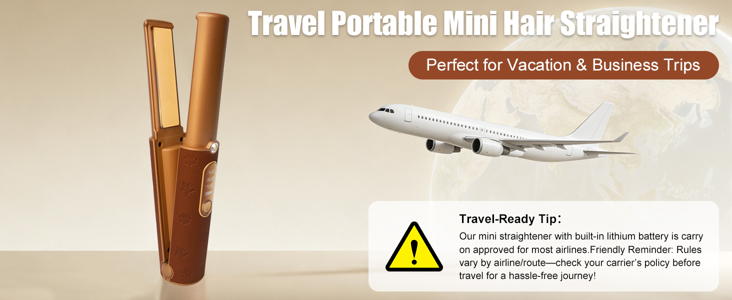 Бездротовий випрямляч для волосся Urban Ol Titan з акумулятором 5000mAh: 2-в-1, портативний міні-випрямляч для локонів та вирівнювання, швидкий нагрів до 204°C (410°F)