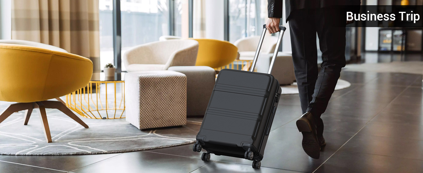 KONO Чемодан-валіза на колесах L (65 см) Чорний