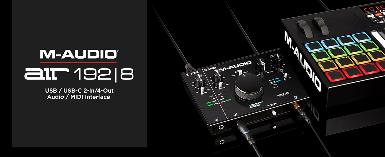 M-Audio Air 192|6: USB аудіоінтерфейс для запису в студійній якості (2 XLR/Line входи + софт)