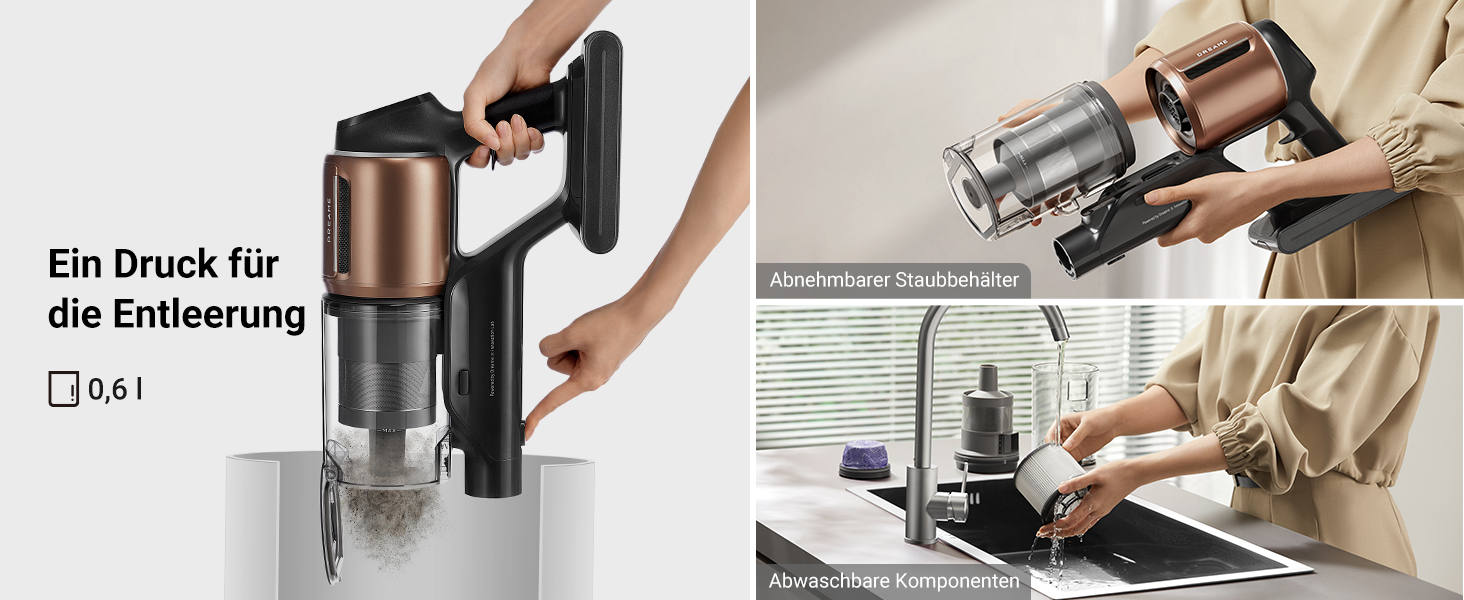 Dreame Z20 - Бездротовий пилосос з потужністю 190AW, LED-дисплеєм та технологією розпізнавання бруду, синій LED-підсвічування, для прибирання дому, видалення шерсті тварин та килимів