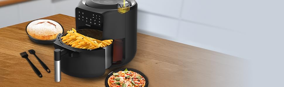 Фритюрниця Cecotec Cecofry Rain 5.5 л без олії з автоматичним та ручним розпиленням, 7 режимів, 1550 Вт