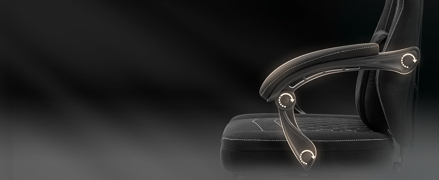 Ігровий крісло Dowinx з тканини та кишеньковим пружинним сидінням, крісло для геймерів з масажем та підголівником, ергономічне гоночне крісло з підніжкою, чорний колір, висувна підніжка