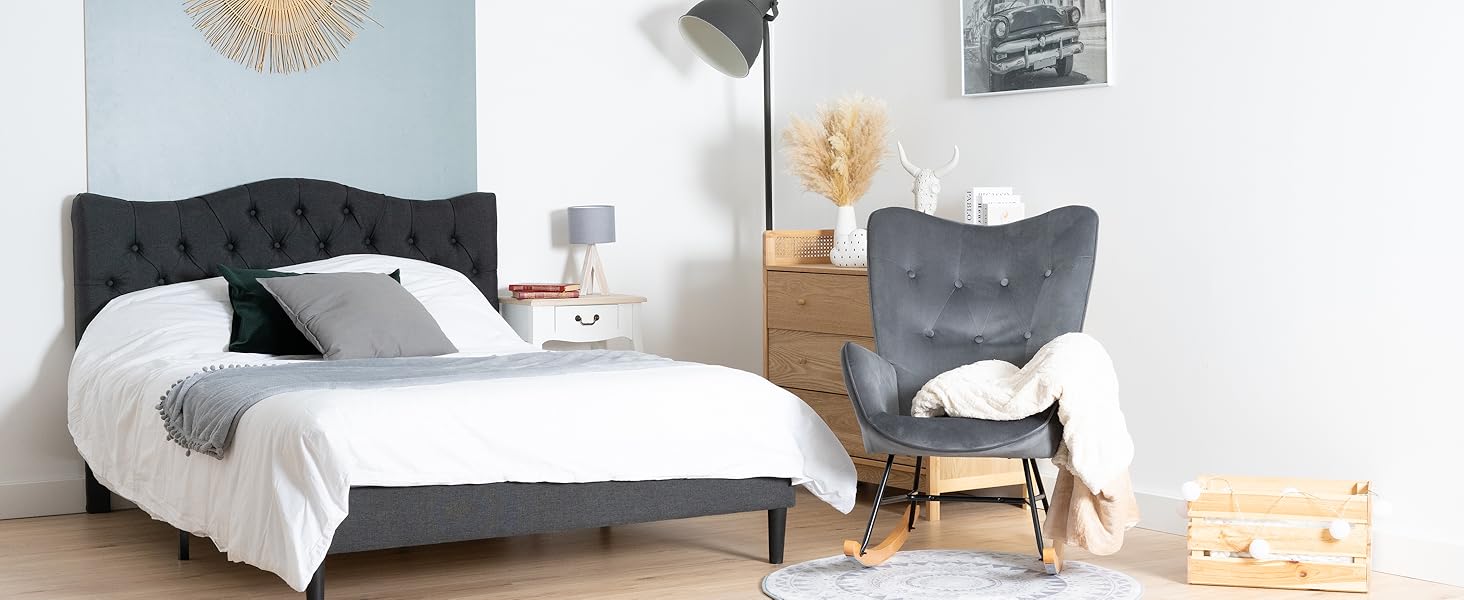 Крісло-гойдалка Cosy Meuble - стильне крісло з підлокітниками для вітальні, спальні, балкону. Макс. навантаження 120 кг, сірий велюр