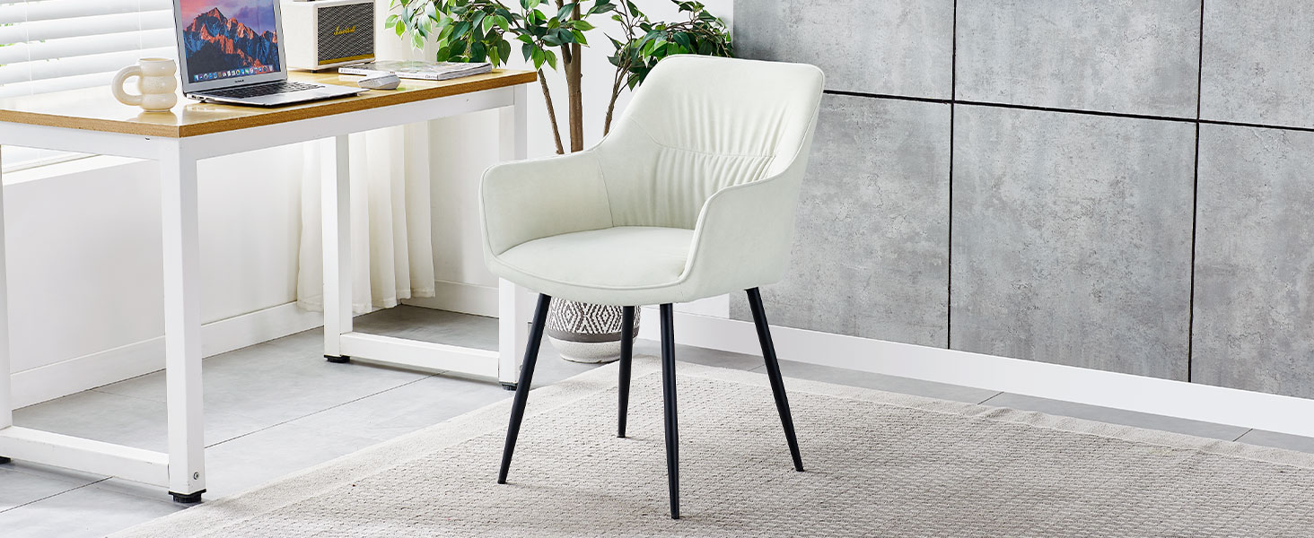 Набір обідніх крісел 6 шт. поворотні, з підлокітниками, 360°, сучасний м'який стілець з велюру, для вітальні, кухні, робочого кабінету, спальні (4, Бежевий)