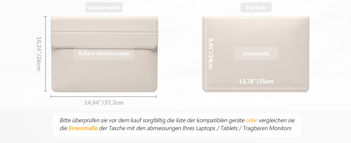 Чохол-сумка для ноутбука HYZUO 15 дюймів з підставкою для MacBook, бежевий