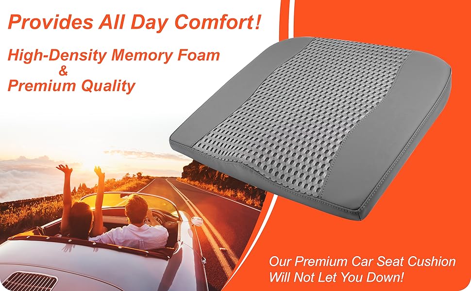 Автомобільна подушка Lofty Aim з Memory Foam для водія: підтримка спини, зняття болю при ішіасі, дихаючий чохол з PU-шкіри (сірий)