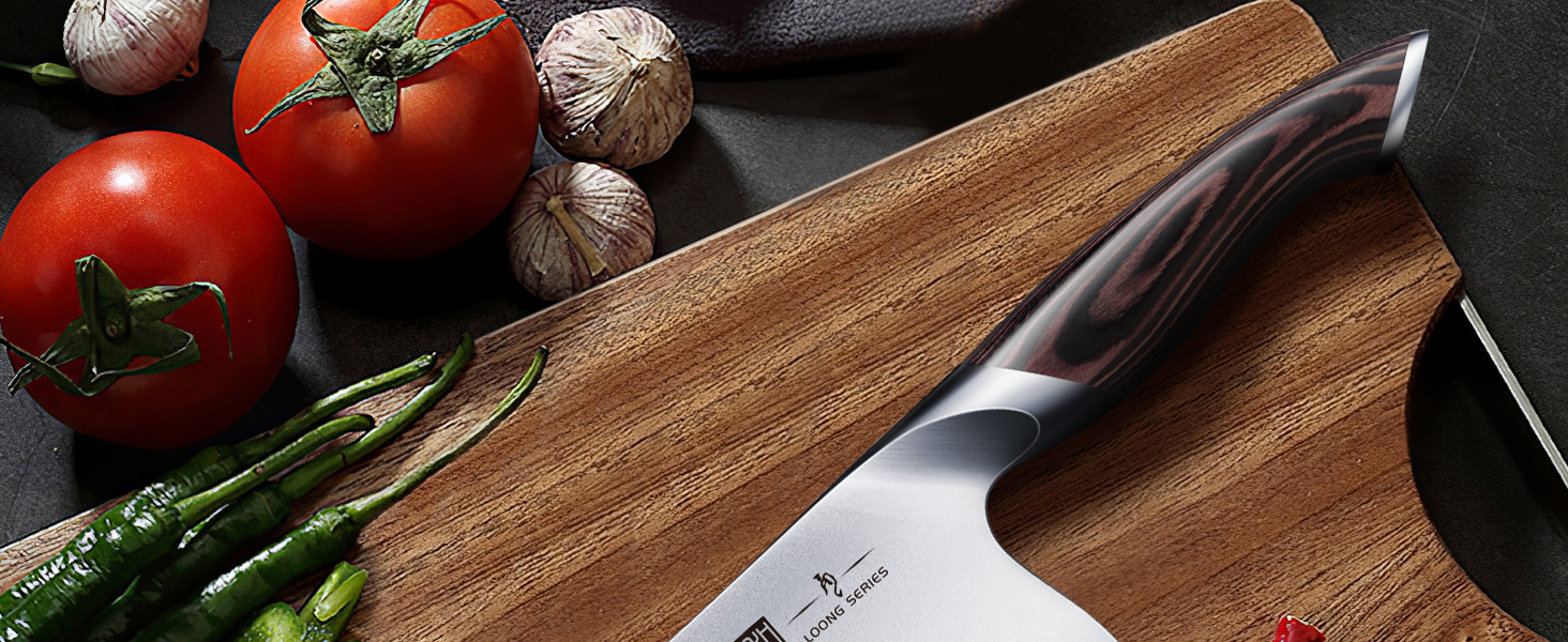 Набір кухонних ножів HOSHANHO: професійний шеф-ніж, ніж для нарізки, з нержавіючої сталі, 18 см, ергономічна ручка, подарункова коробка