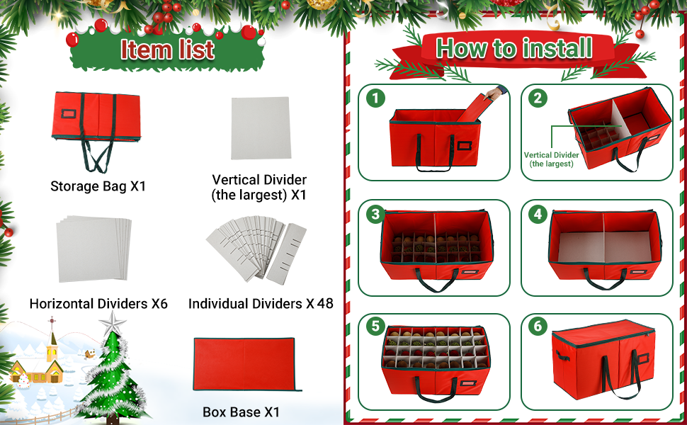 Коробка для прикрас на ялинку з 128 відділеннями, XL, з кришкою та кишенями, білий сітчастий матеріал