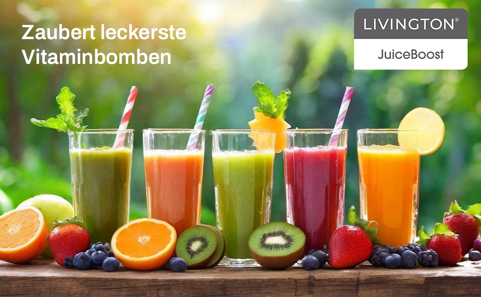 Livington JuiceBoost: портативний соковичавник - 160 мл, бездротовий, Slow Juicer для фруктів та овочів
