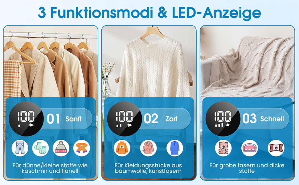 Електричний видалення ворсу NIWOHOM для одягу - 3 швидкості, 6-клинковий ніж, LED-дисплей, для всіх тканин