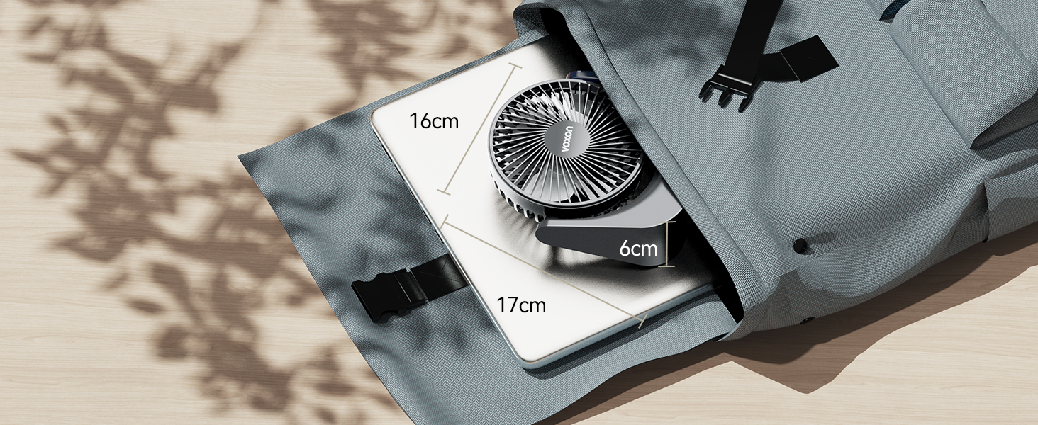VOXON USB Настільний вентилятор міні з 5 швидкостями, тихий USB-вентилятор з кабелем 1.5м для офісу, дому, спальні. Без батарейок, сірий