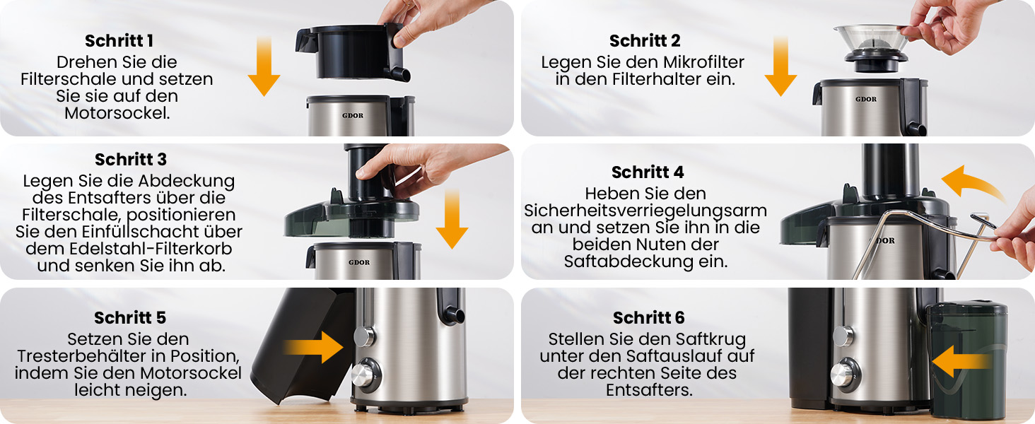 Шокер-віджимач GDOR 800W з нержавіючої сталі, 76 мм, 3 швидкості, для фруктів та овочів, швидке віджимання, легкий у чищенні, BPA-free