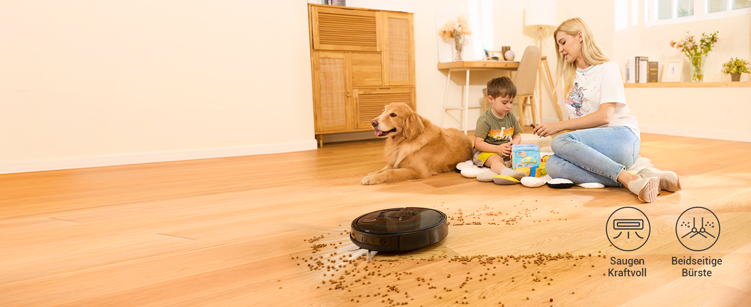 Робот-пилосос Vactidy Nimble T8 2-в-1 з функцією миття, 3000Pa, 120 хвилин роботи, сумісний з Alexa, App, Siri, для видалення шерсті тварин, чорний