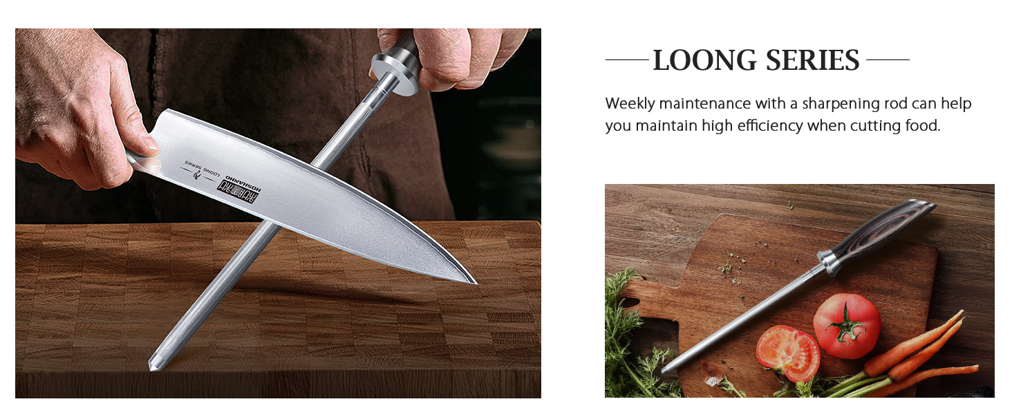 Набір кухонних ножів HOSHANHO: професійний шеф-ніж з нержавіючої сталі, 25 см, ергономічна ручка, подарункова коробка