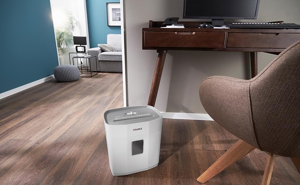 Шредер Dahle PaperSAFE PS 120: 8 листів, P4, частинковий різак, без масла, 12 л, сірий