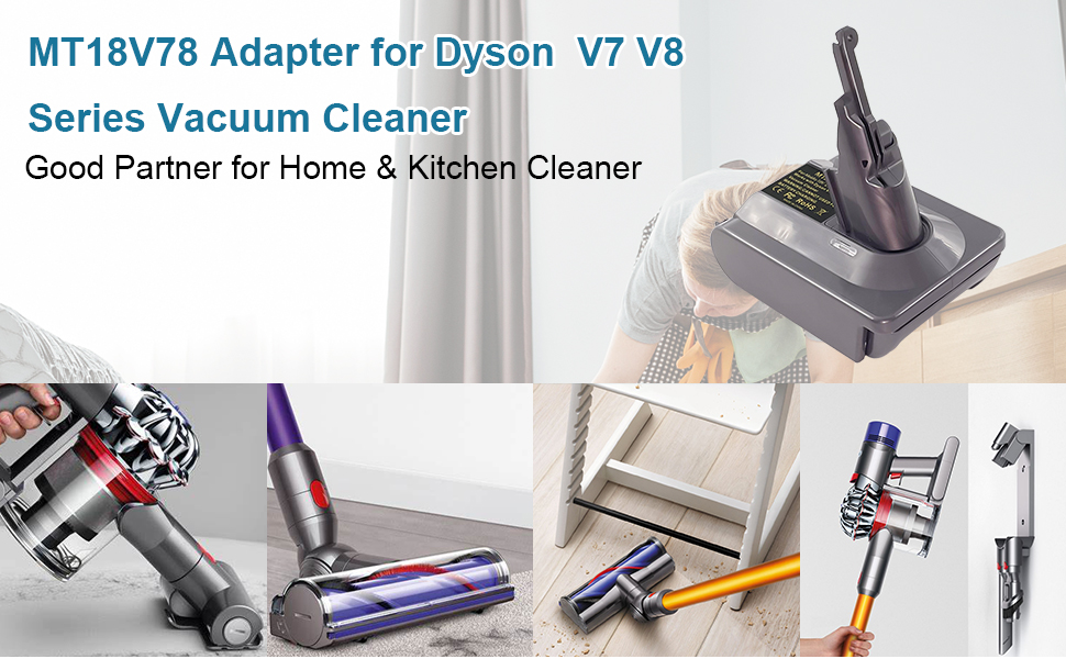 Адаптер TEPULAS для акумуляторів Makita 18V до пилососів Dyson V7/V8, перехідник для Dyson 21.6V V7 (SV11) V8 (SV10), сумісний з Makita BL1830/BL1840 (без батареї)