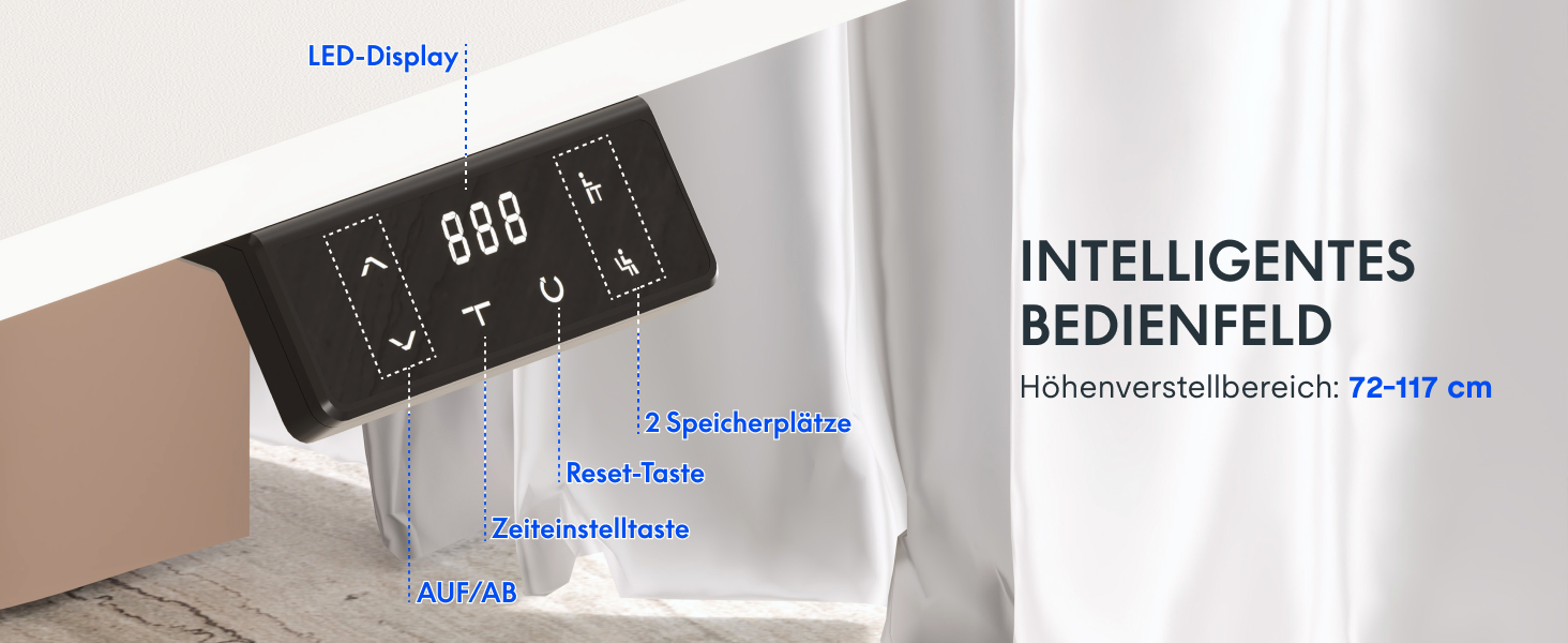 Регульований стіл FLEXISPOT 180x80 см, 4 ніжки, 2 мотори, LED-дисплей, пам'ять, для офісу, конференцій, їдальні, білий